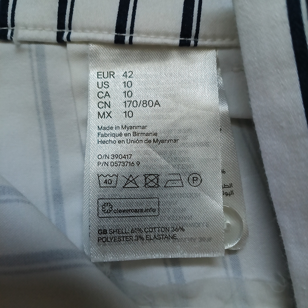 H&M Black & White Striped Pants Size 10 - Picture 6 of 6